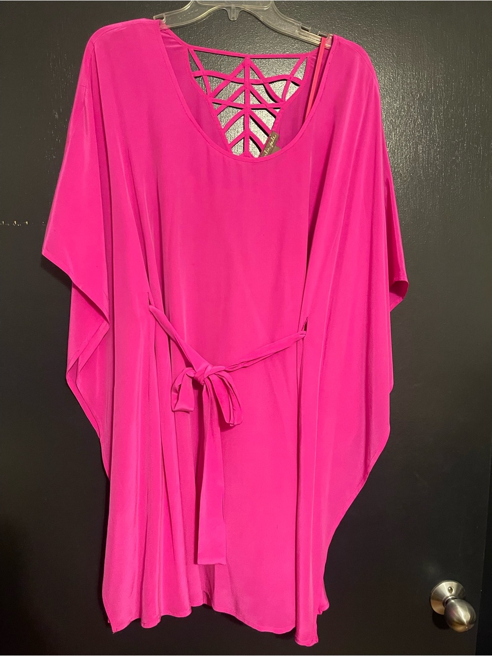 Charlie Jade Hot Pink Silk Mini Dress with Tie Waist